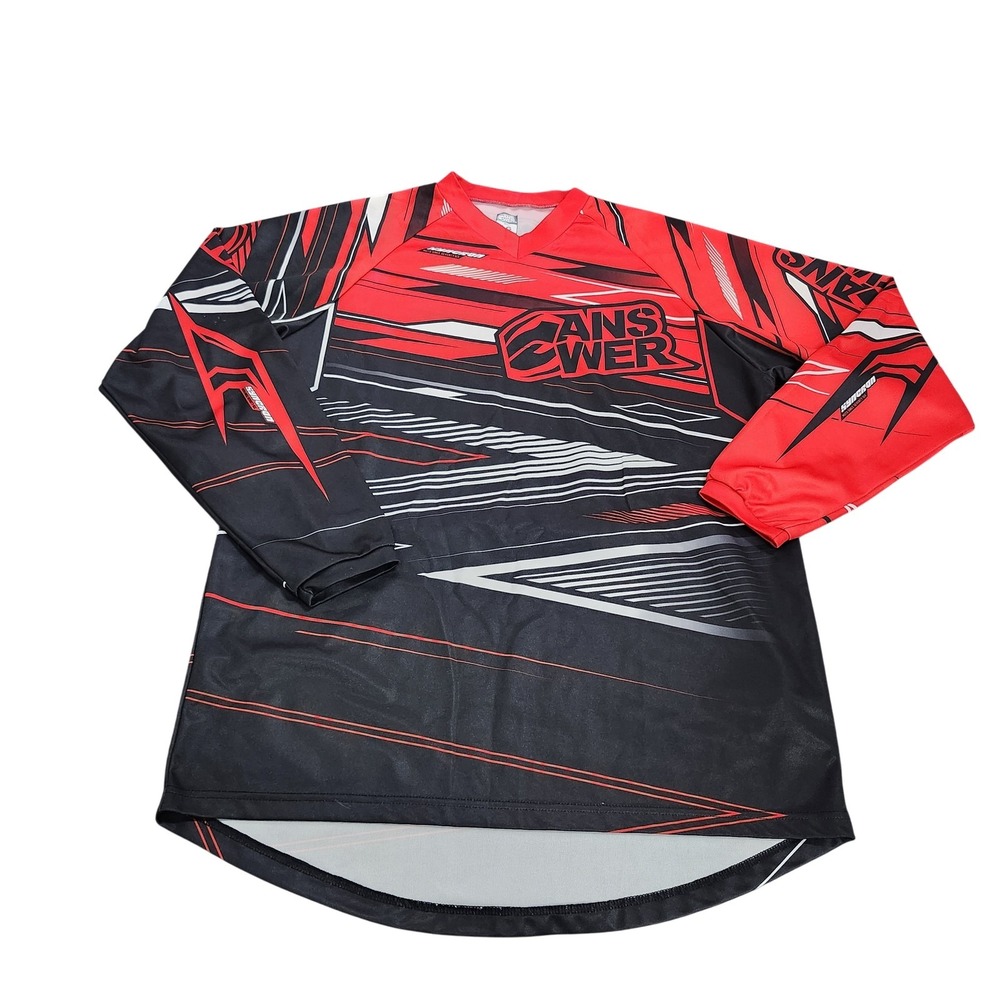 Answer Synchron Jersey Shirt Mens Large Red Black Long Sleeve MX Motocross